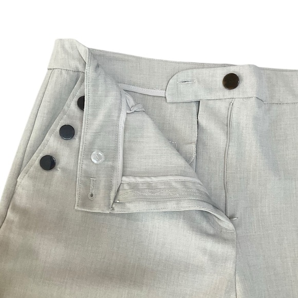 Women's Wide-Leg Pants Buttons Crop Beige - Picture 7 of 10